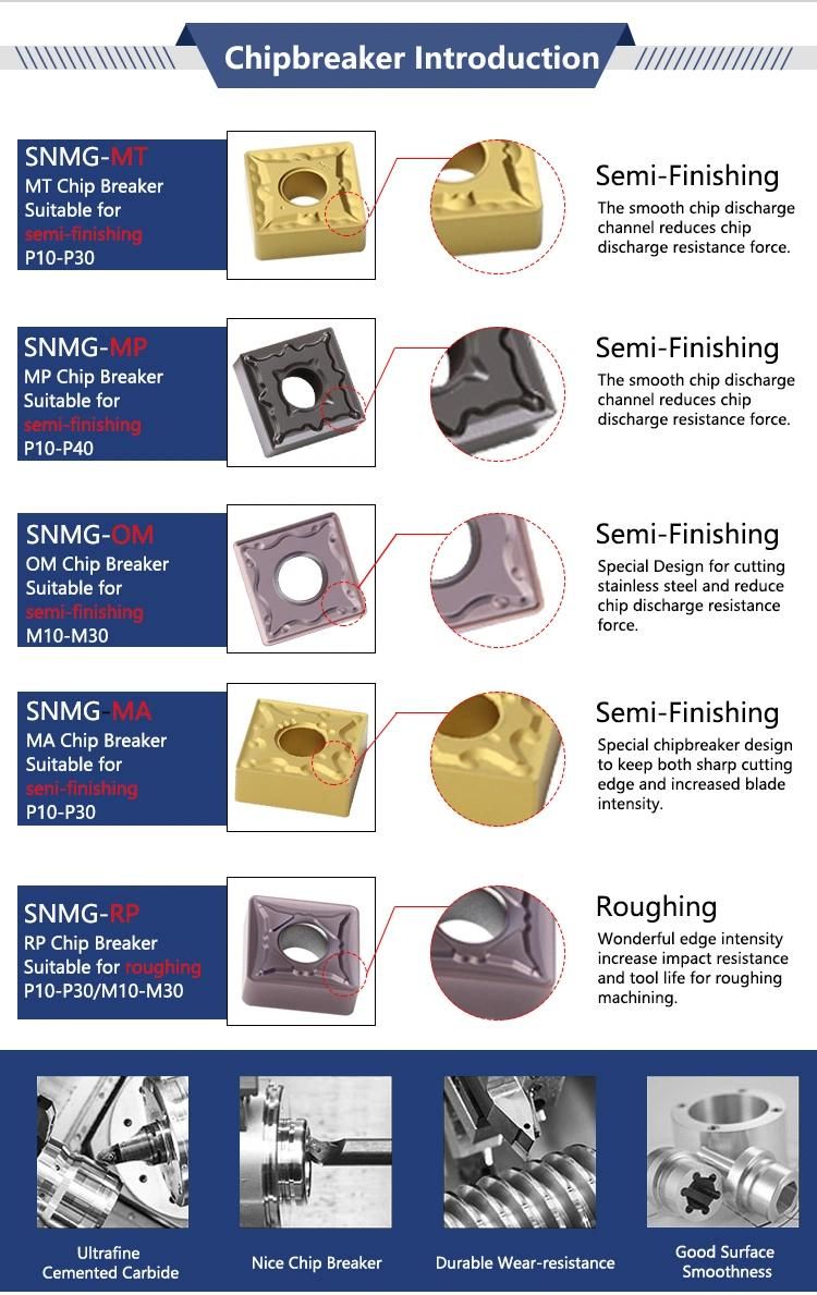 CNC Lathe Metal Cutting Tool Snmg120412 Turning Carbide Inserts for Cast Iron