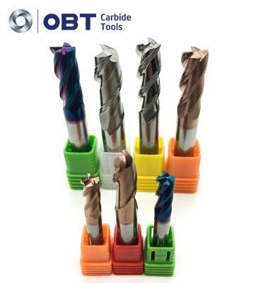 Obt Factory with Good Quality High Speed for Steel Germany Machine HRC45 HRC55 HRC65 10*75mm 12*75mm 4 Flute Carbide End Mill