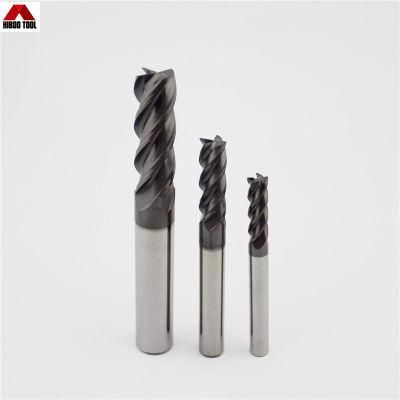 China Manufacture HRC63 Standard 4f Cutting Carbide End Mill Tools