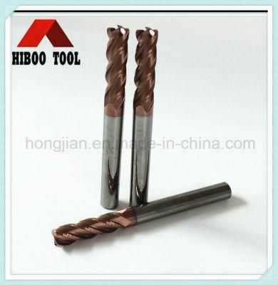 4flutes Tungsten Carbide Copper Coated Corner Raduis End Mill