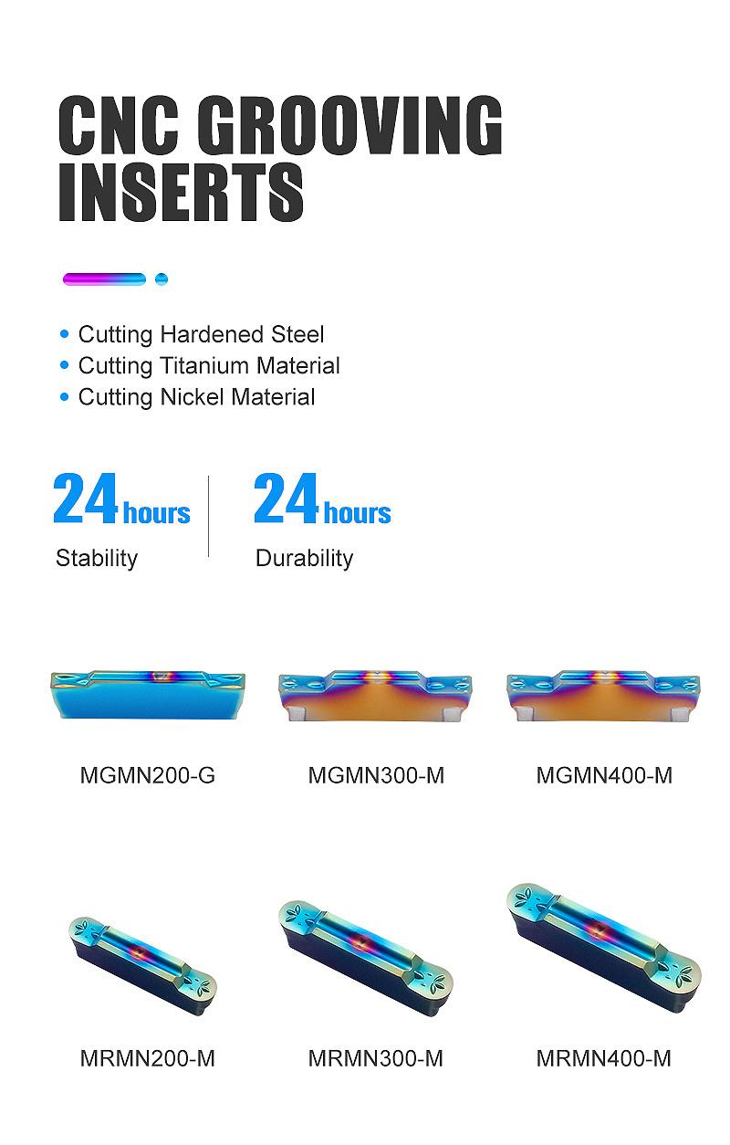 Mrmn Series Grooving Inserts Coated Royal Blue Mrmn500-M for Machining Hardened Steel Material