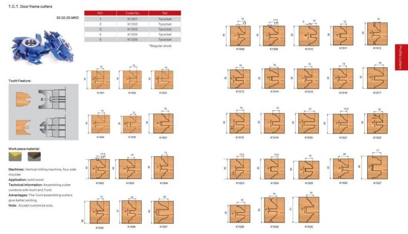 Custom Door Frame Profile Cutters for Woodworking Furniture Manufacturer OEM OEM Wholesale