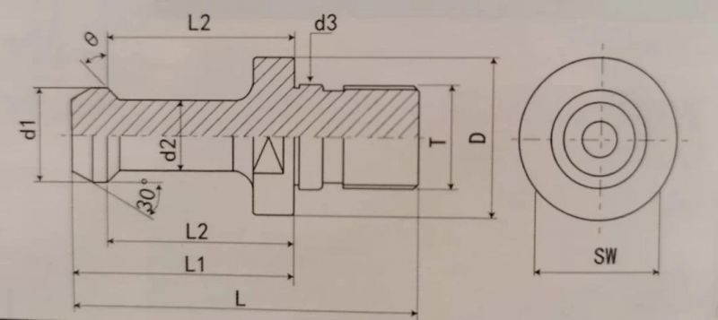 Bt30, 40, 50 CNC Tool Holder Retention Knob Pull Stud