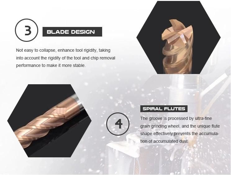 Cutting Tool Tungsten Cemented Carbide 2 Flutes Endmill