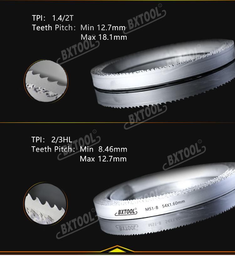 Cost Effective M51 Bimetal Band Saw Blade for Steel Cutting, Die Steel, Stainless Steel