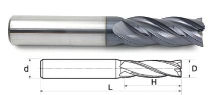 Bfl D18*45*D18*100-4f Cabide CNC Bits Fresa in Stock Milling Cutter for General Use HRC45/55/65