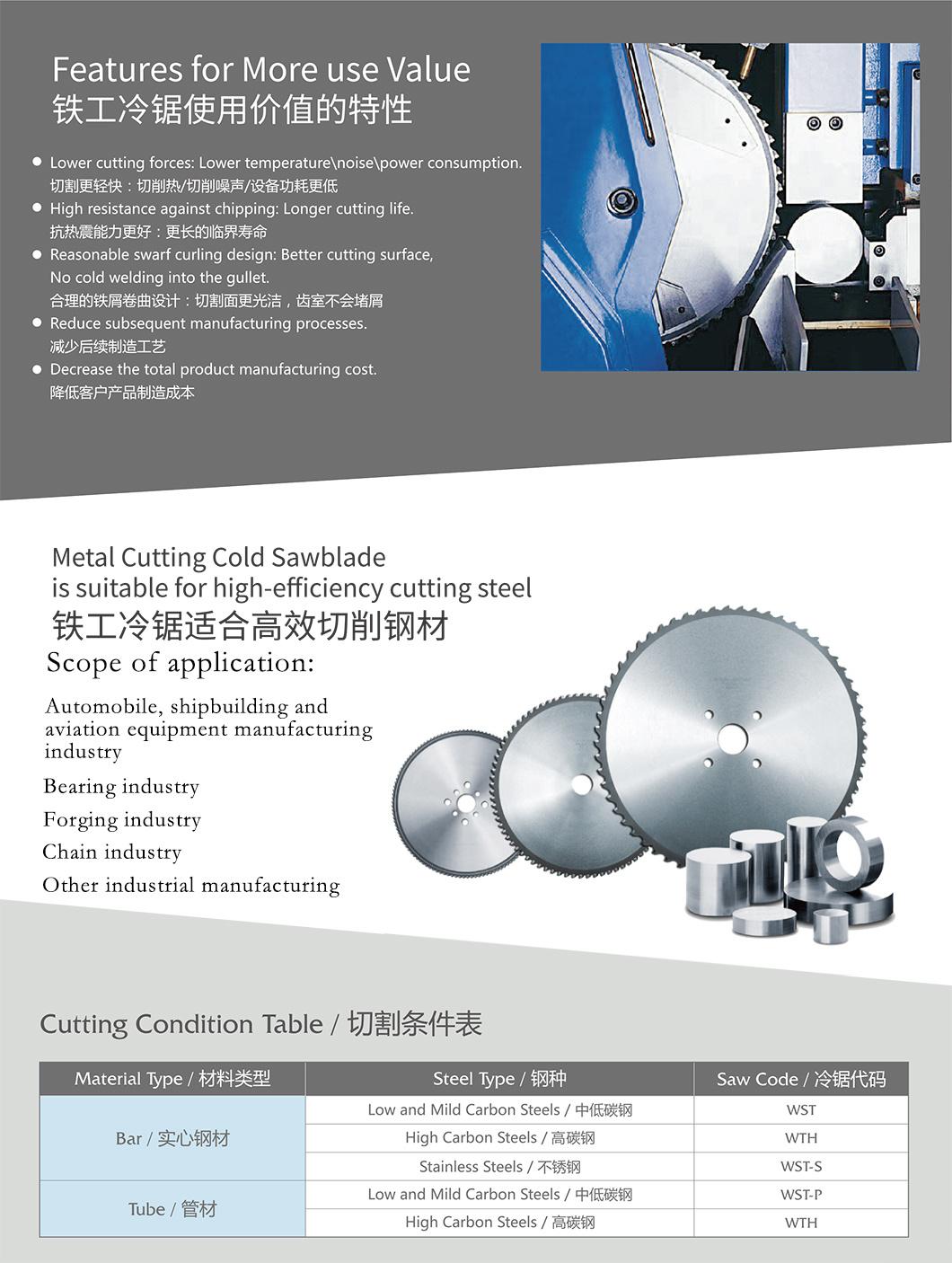 Universal Application and High Performance Cold Saw for Metal Cutting