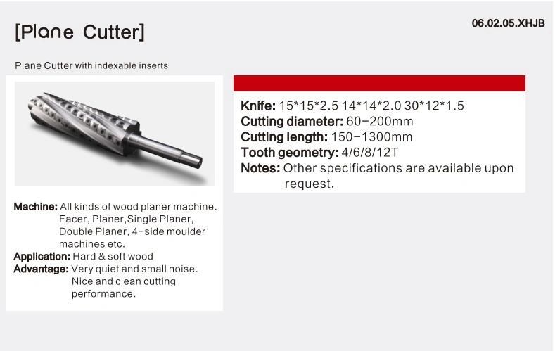 Kws Aluminum Spiral Cutter Head Planer a with Index Insert Helical Cutter Block Aluminum Body, Light Cutting