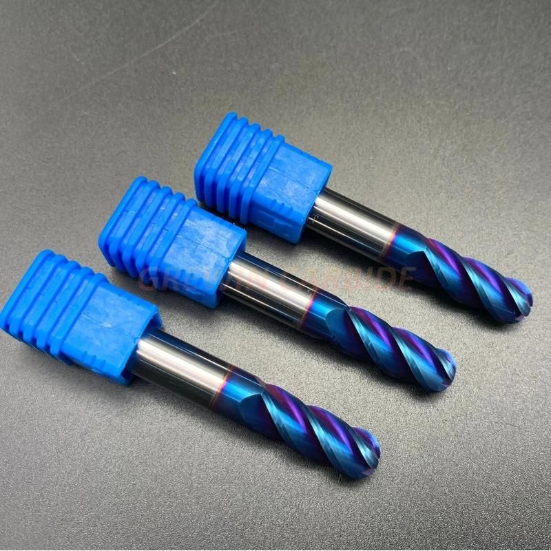 Gw Cabride - Carbide End Mill 2f Ballnose with Blue Nano Coating