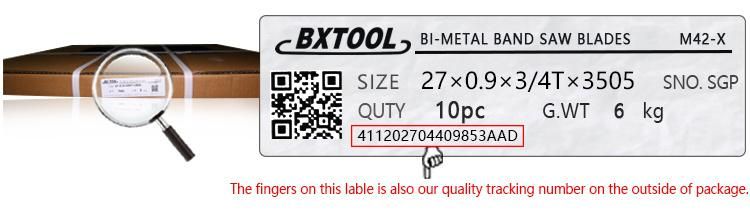 Bxtool- M42/X Bimtal Band Saw Blade for Cutting Metal Factory Price