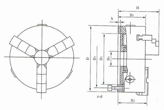 7100 Series Russian Standard 3 Jaw Self-Centering Lathe Chuck