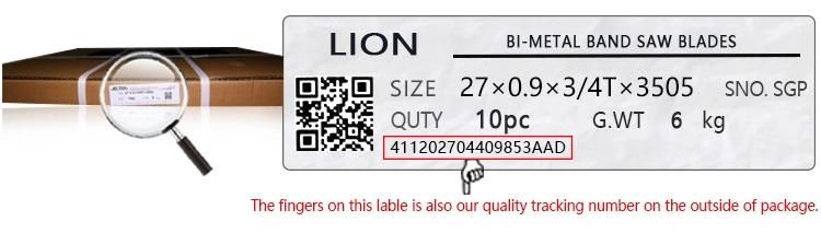 Lion Brand Bimetal Bandsaw Blade Cutting More Hardness Metal Tool Steel Die Steel