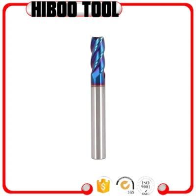 65HRC Blue Nano Coating Good Performance Carbide Milling Cutters