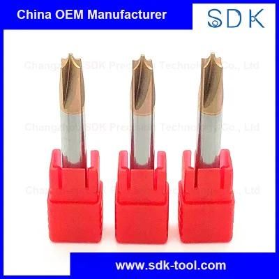 Solid Carbide HRC55 Corner Rounding End Mills Tisin Coating High Performence for Metal Working, Steel