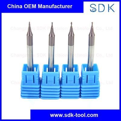 High Performance Micro Tungsten Carbide Ball Nose End Mills for Hardened Steels