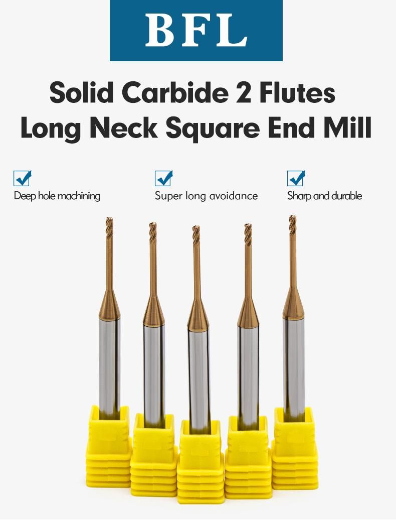 Bfl Solid Carbide Long Neck Flat End Mill Carbide Milling Cutter