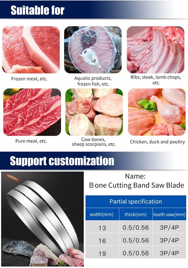 Bandsaw Bone Meat Cutting Blades for Food Industries