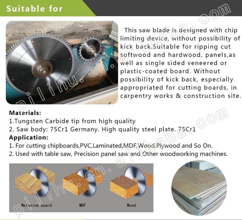 Tct Tungsten Carbide Saw Blades for MDF Melamine and Plywood