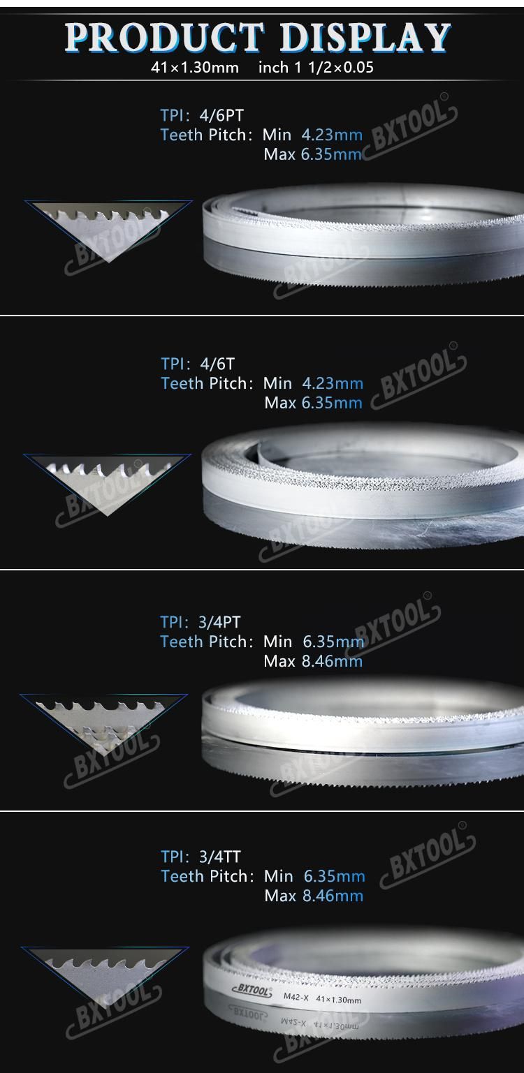 Bxtool-M42/X 41*1.30mm Inch 1 1/2*0.05 Long Blade Life at High Cutting Rates Bimetal Band Saw Blade