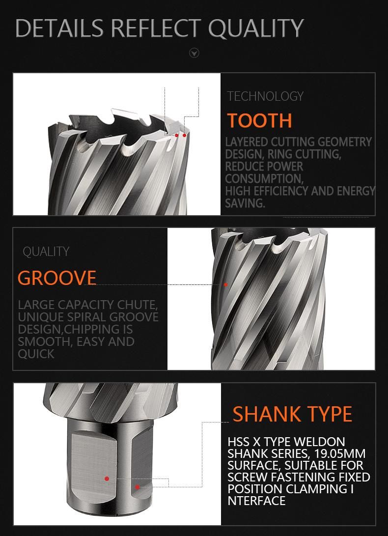 Metal Drilling HSS Broach Cutter with Weldon Shank