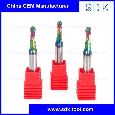 Wholesale Standard Cutting Tools 6mm Ball Nose Carbide End Mill with Dlc Coating for Aluminium