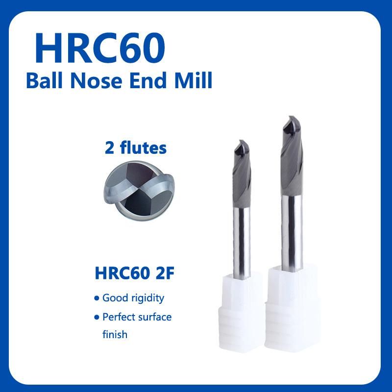 China Products Durable CNC Tungsten Tools 2flutes HRC60 Spherical End Mill