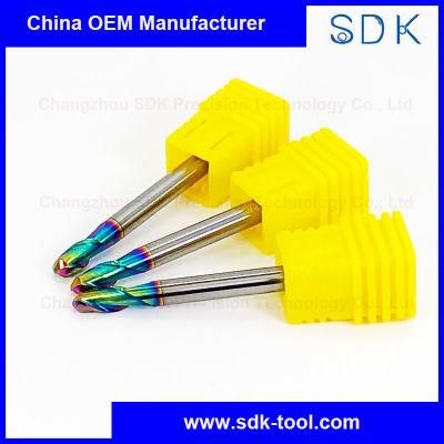 Wholesale Standard Cutting Tools 2 Flute Ball Nose Carbide End Mill with Dlc Coating for Aluminium