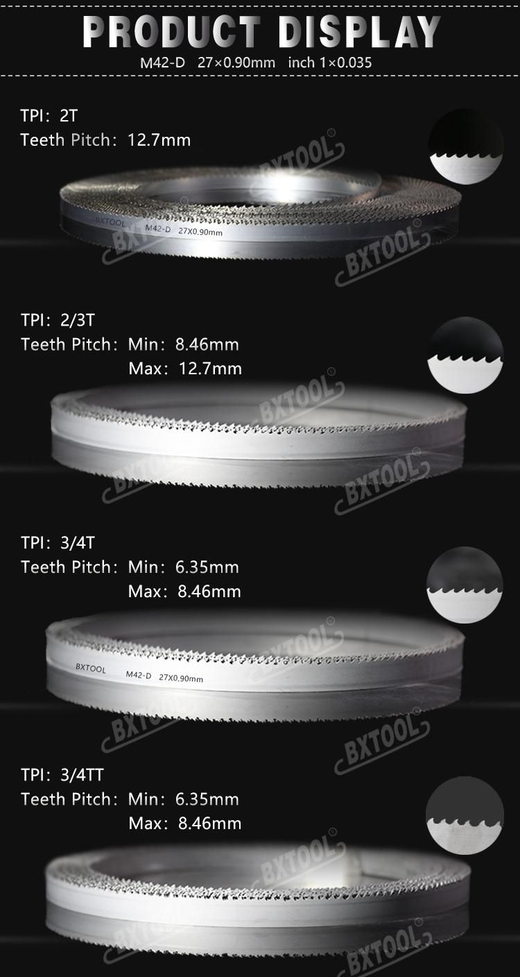 M42 HSS 27*0.9mm Bxtool Bimetal Bandsaw Blades for Cutting Metal Good Price