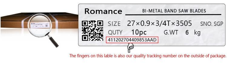 Romance Brand HSS M42/M51 Bandsaw Blades Cutting Pipes and Structural Steels