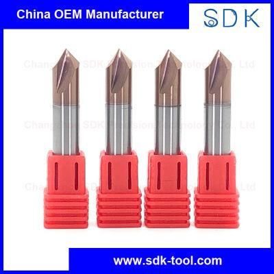 Best Sales Solid Carbide 4flutes Special Chamfer End Mill Cutting Tool for Steel 60/90degree