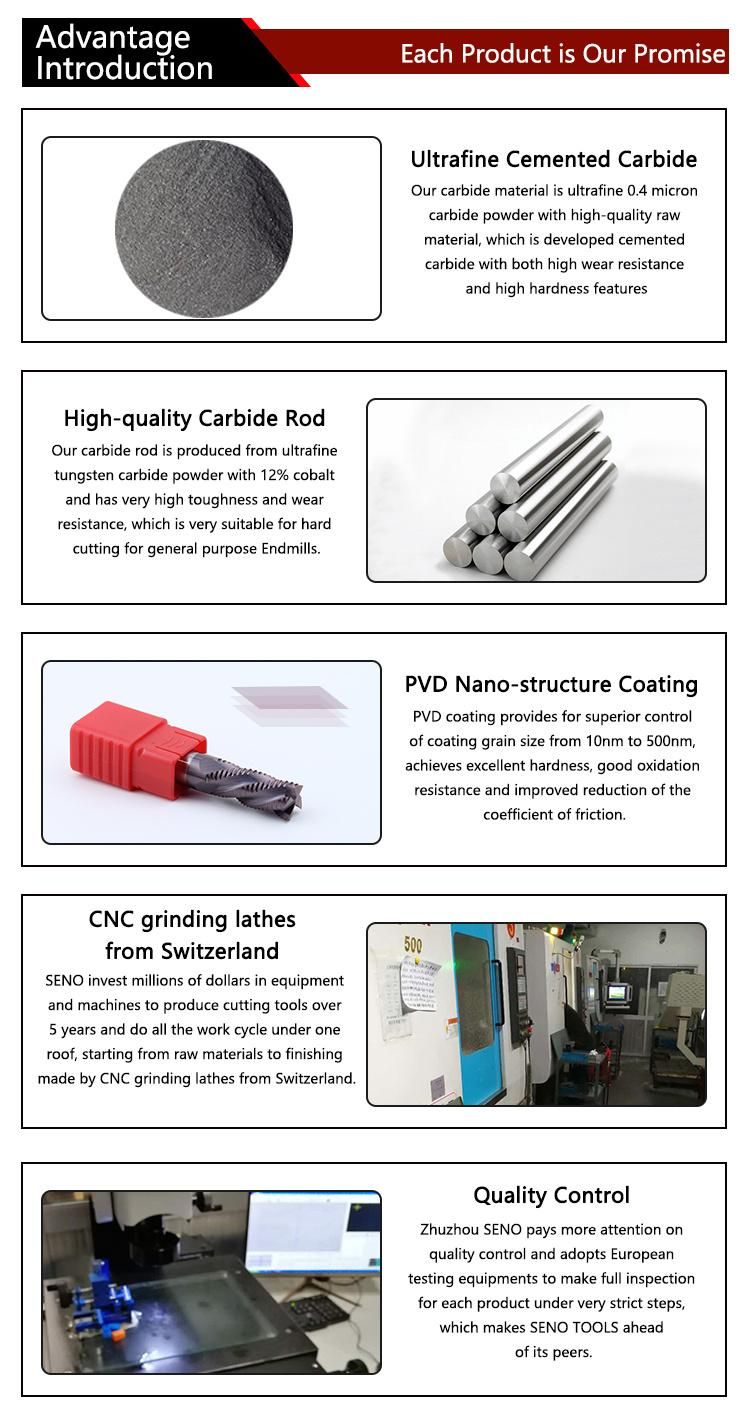 HRC55 Cemented Carbide Roughing End Mill for Steel Rough Processing on CNC Center