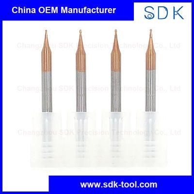 Tisin Coating Cemented Carbide Micro Ball End Mill for Stainless Steel