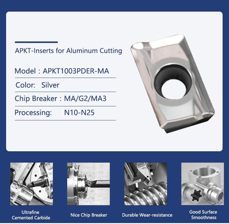 Good Rigidity Indexable Carbide Inserts CNC Endmill Blade Cut off Tools for CNC Lathe Process Apmt 160404pdfr