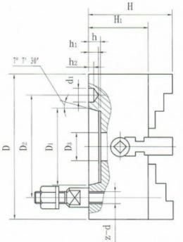 K72c 4 Jaw Independent Chuck with Taper Hole