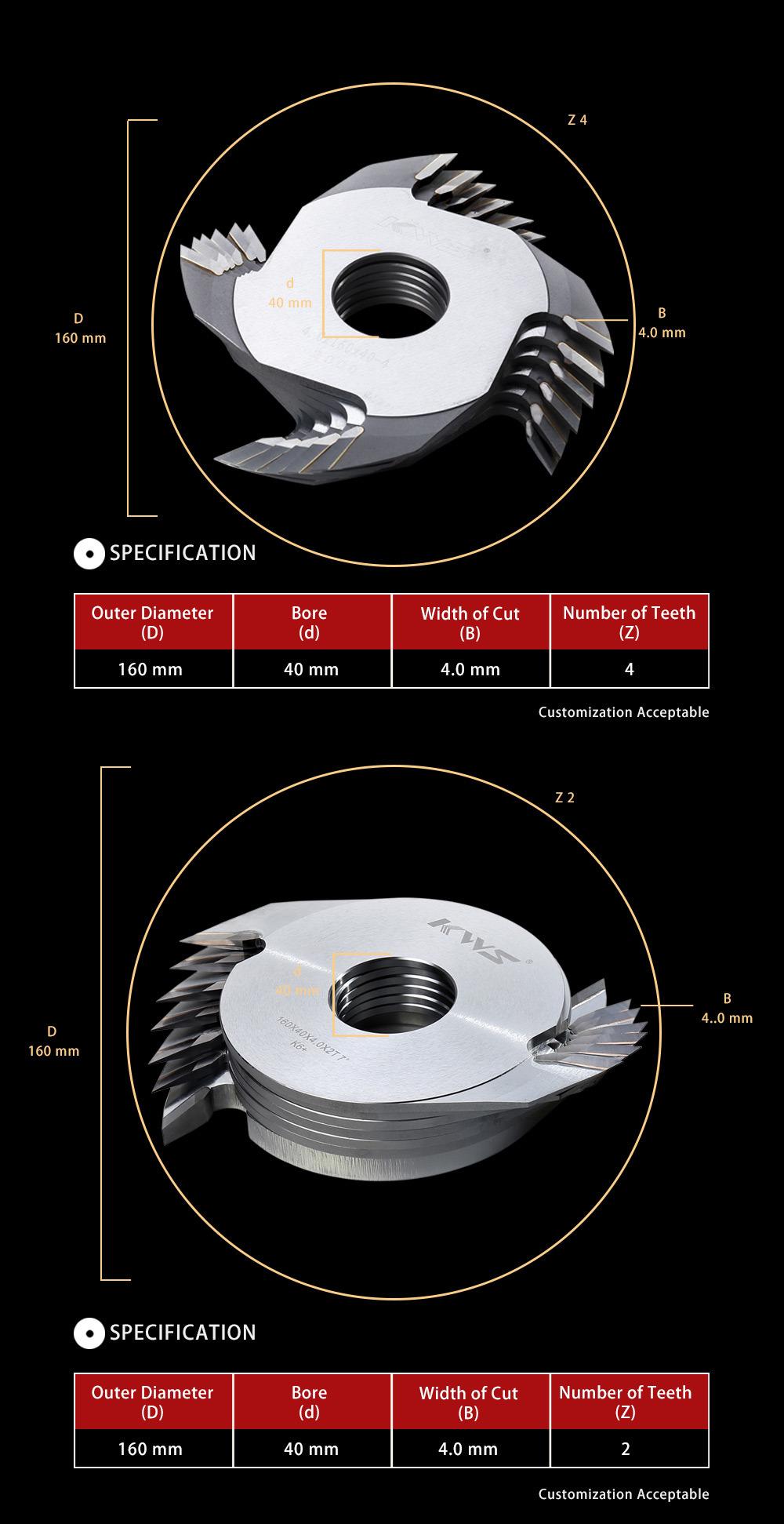 Tct Carbide Finger Joint Cutter- Single Chip