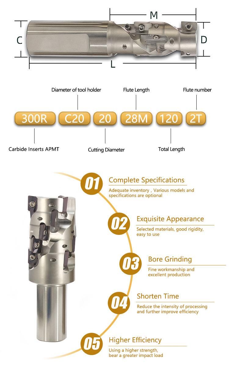 CNC Indexable Low Price Corn Face Mill Cutters Toolholder Bap400r-C32-35-70m-150-2t-10p