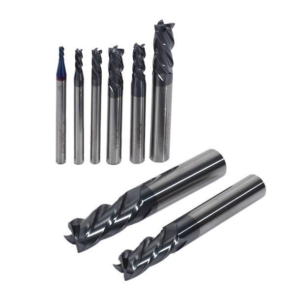 1 Set of 8 Milling Cutters Set 45 Degree Integral Tungsten Steel Milling Cutter Alloy End Mill 4 Blade Steel Milling Cutter I264334