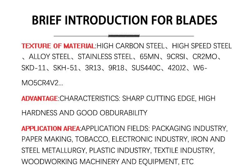 Machinery Shearing Shear Carbide Tungsten Crusher Shredder HSS Custom Blade