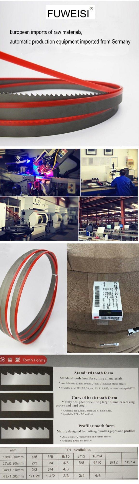 <FUWEISI> Brand Bimetal Bandsaw Blade for Steel Cutting