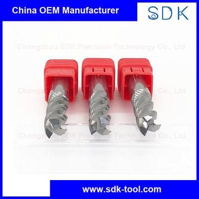 Long Lifetime Big Feed U Shape CNC Cemented Carbide 3 Flute Square End Mill Cutter for Aluminium