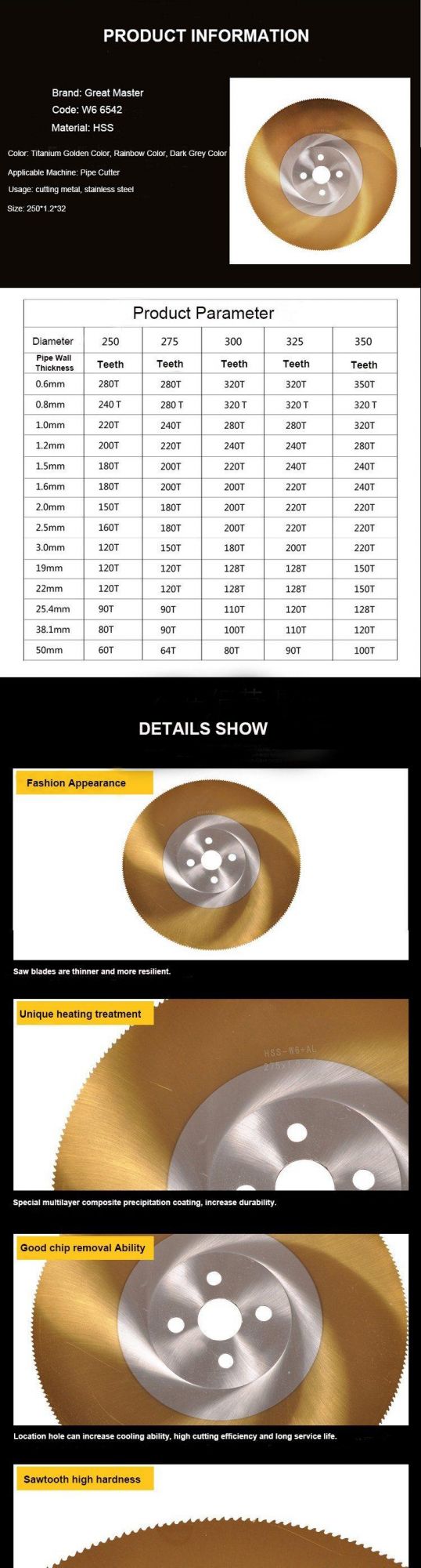 Low MOQ Super HSS Saw Blades for Cutting Stainless Steel