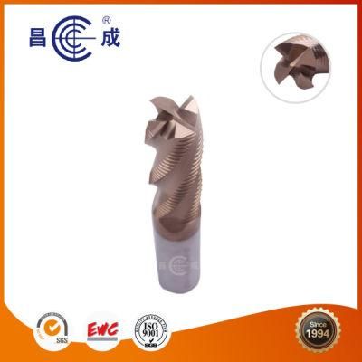 Coated Tin 4 Flutes Roughing Spiral Tooth End Mill Processing Aluminium Copper Alloy