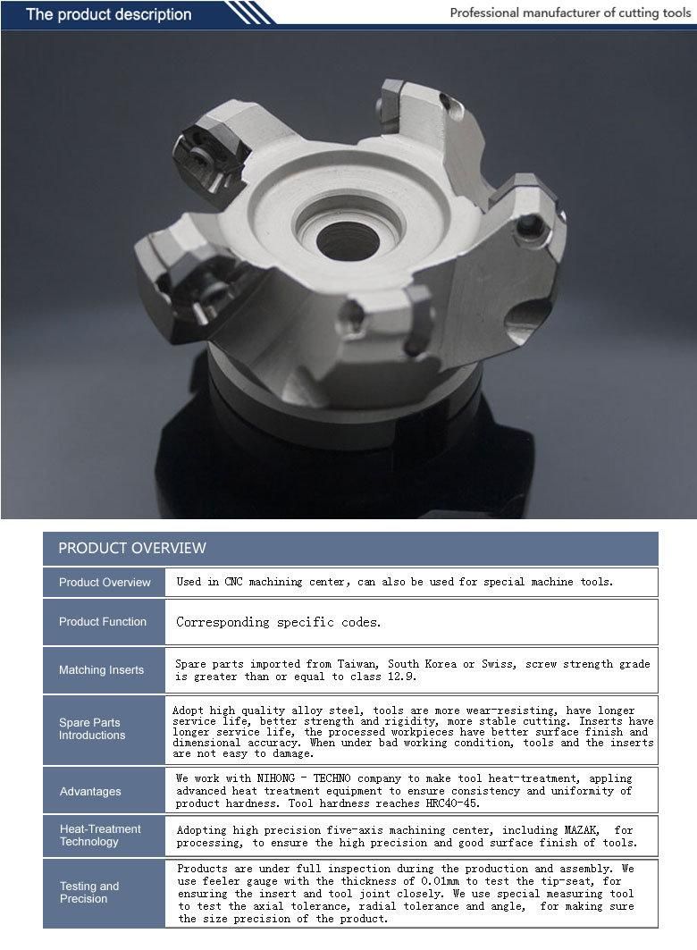 Milling Tools Af01.12A22.063.05 Matched Seet12t3 Carbide Insert in Sant Factory