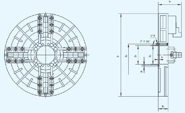 Dia. 1000, 1250, 1400, 1600, 2000mm Heavy Duty 4 Jaw Independent Chucks