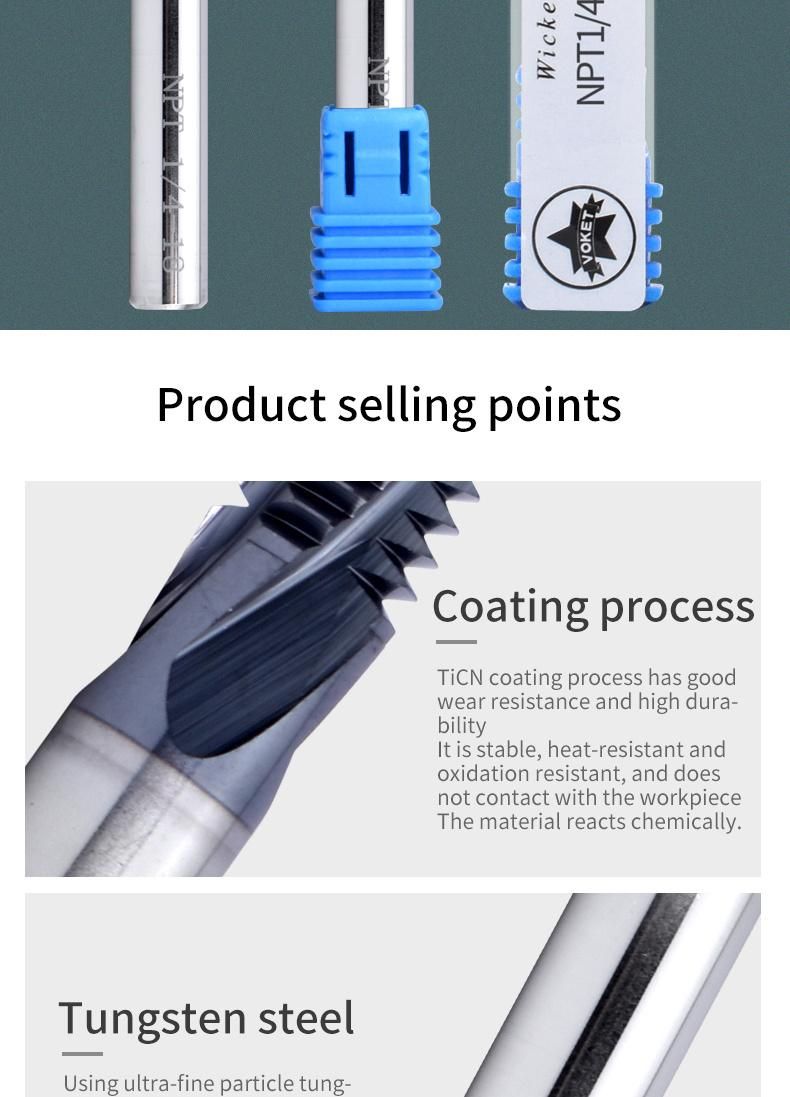 NPT1/4-18 CNC 60° Tungsten Steel NPT American Taper Pipe Thread Milling Cutter 1/16 1/8 1/4 3/8 1/2 3/4-27 18 14 Mill Mills Cutters 1"-11.5