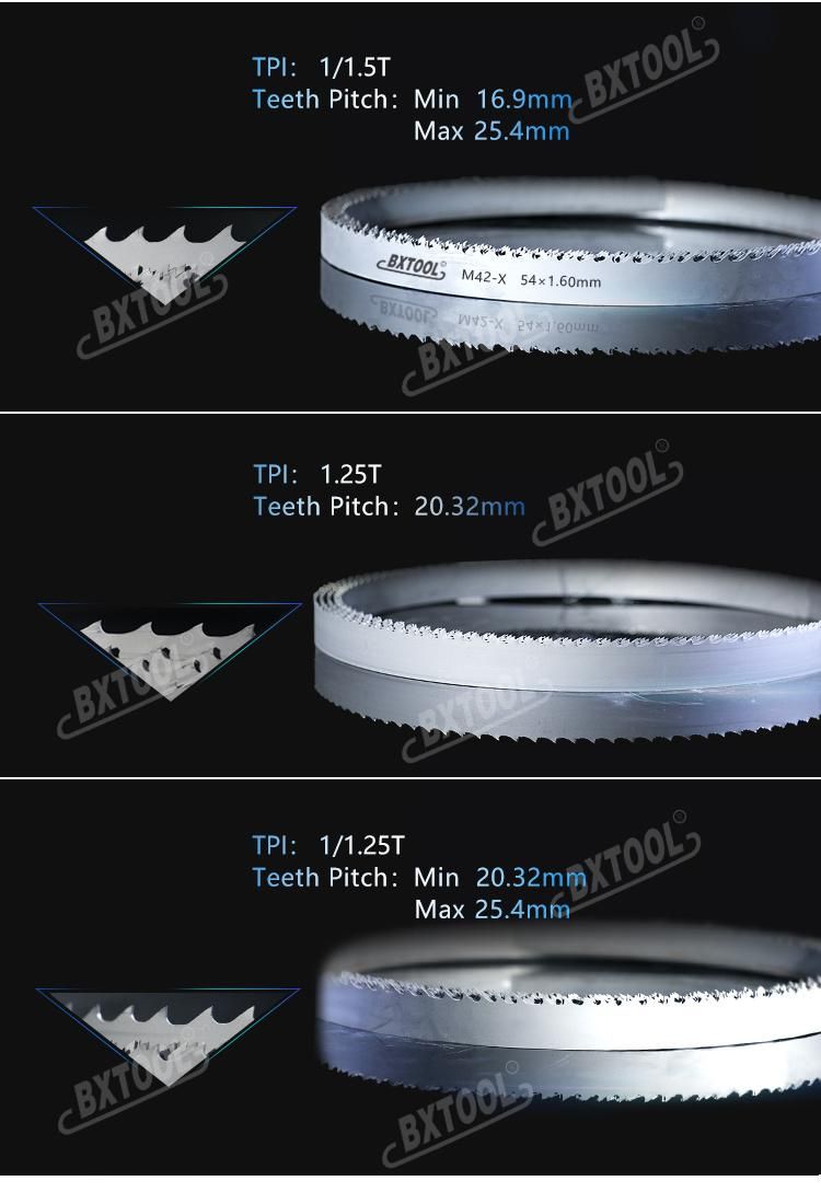 Bxtool-M42/X 54*1.60mm Inch 2*0.063 High Quality Bimetal Bandsaw Blade for Cutting Metal, Cheap Price