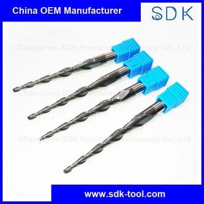 High Quality 2 Flutes Tungsten Carbide Cone Ball Nose Tapered End Mill