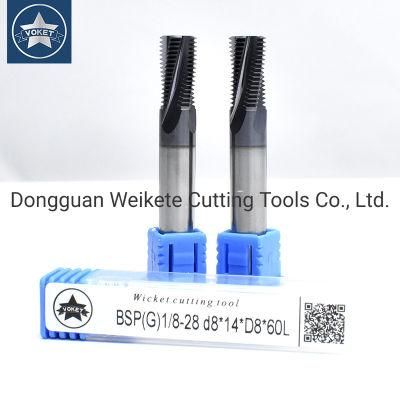 Bsp (G) 1/8-28 CNC 60 Degree Tungsten Steel Full Fine Thread Milling Cutter Unf 1/4-28 5/16-24 7/16-20 9/16-18 Mill Mills Cutters