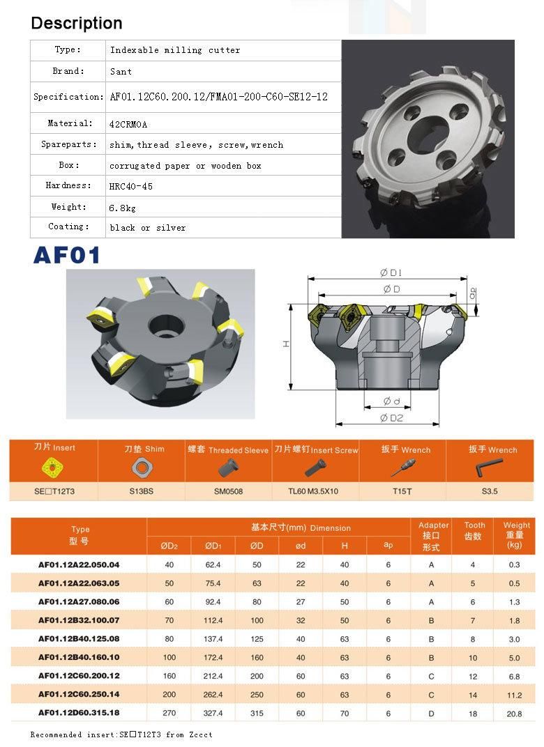 Wholesale Indexable Face Milling Cutter with High Precision