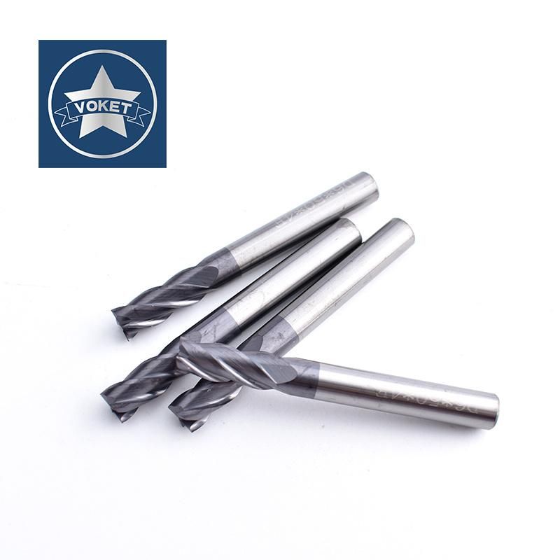 60° Solid Tungsten Carbide End Mill 4 Flutes Square Mills Milling Cutter 1mm 1.5mm 2mm 2.5mm 3mm 4mm 5mm 6mm 8mm 10mm HRC60 for Stainless Steel